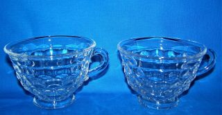 Vintage (2) Fostoria American 2056 Tea Punch Cup W/stem & Handle Clear Glass