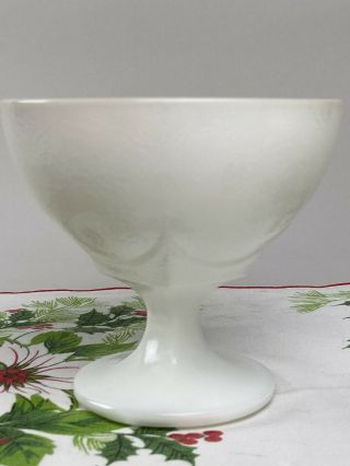 Vintage Milk Glass Footed Compote Bowl