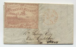 1850 Boston Ma Stampless East Haddam Ct Thompson & Co.  Express Label [ch.  46]