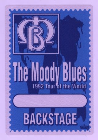 The Moody Blues 1992 Tour Of The World Blue & Lt Blue Backstage Pass