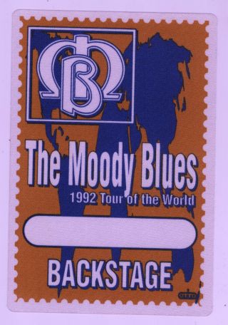 Rare The Moody Blues 1992 Tour Of The World Gold & Blue Backstage Pass