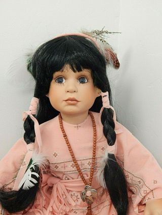 Paradise Galleries/denise Mcmillan 2001 Native American 27 " Seated Porcelain Doll