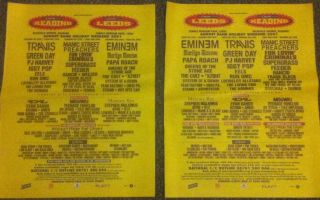 Reading & Leeds Festival 2001 Advert Eminem Green Day Marilyn Manson