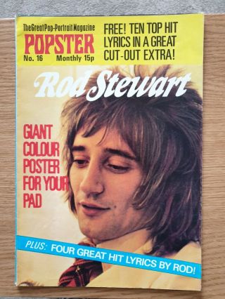 1970s Large Fold Out Poster Rod Stewart.