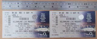 2 Peter Gabriel 2010 Ticket Stubs