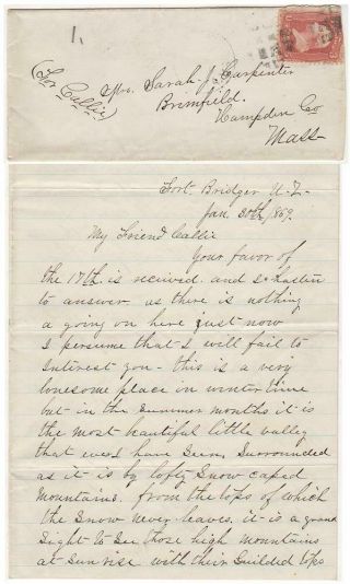 1869 - Two Letters From An Infantry Sergeant Describing Life At Fort Bridger
