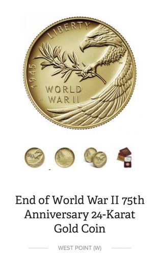 End Of World War Ii 75th Anniversary 24 - Karat 1/2oz Gold Coin Ready To Ship