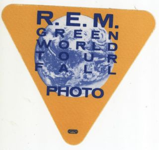 Rare Rem Green World Tour Fall 1989 Yellow Photo Backstage Pass R.  E.  M.