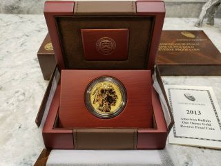 2013 - W $50 Gold American Buffalo - Reverse Proof - One Ounce - Ogp /