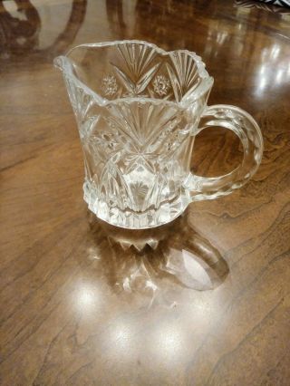 Vintage American Brilliant Crystal Cut Glass Creamer Pitcher - 3 1/2 