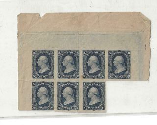 U S Stamps American Banknote Ny Essay Block Of 7 Unlisted ?