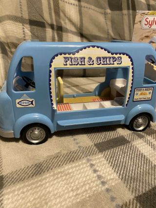 Sylvanian Families Fish and Chip Van Boxed including figure 2