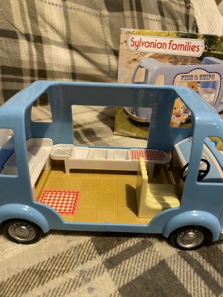 Sylvanian Families Fish and Chip Van Boxed including figure 3