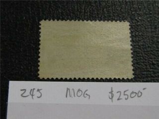 nystamps US Stamp 245 OG H $2500 N20x196 2
