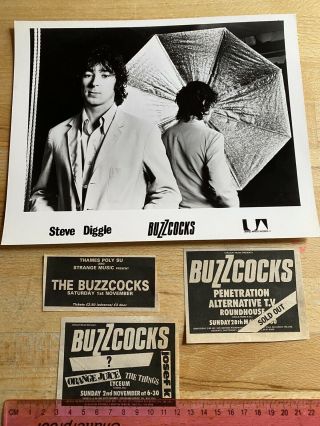 The Buzzcocks Steve Diggle U.  A.  Promo Photo (8 " X 10 "),  3 Gig Adverts