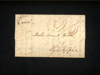 Alabama Territory Huntsville July 17 1818 Stampless Cover W/long Letter