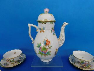 Herend Queen Victoria Tea set for 6 person with round pot porcelain VBO 3