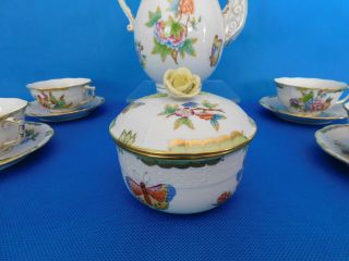 Herend Queen Victoria Tea set for 6 person with round pot porcelain VBO 4