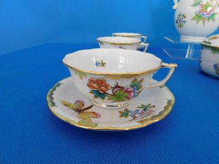 Herend Queen Victoria Tea set for 6 person with round pot porcelain VBO 6