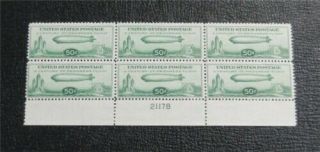Nystamps Us Plate Block Air Mail Stamp C18 Og Nh $700 Plate Block N13x1144