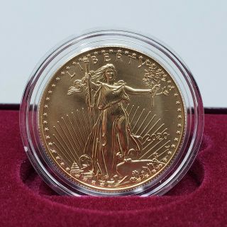 American Eagle 2020 - W One Ounce Gold Uncirculated Coin 20eh Lady Liberty In 22k