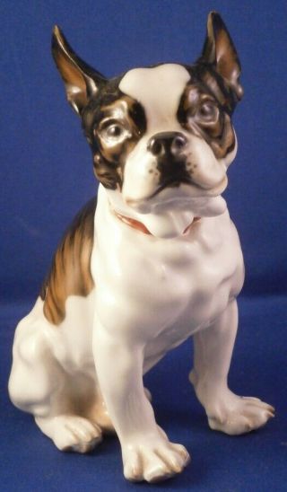 Art Nouveau Meissen Porcelain Bulldog Terrier Figurine Porzellan Hund Figur Dog