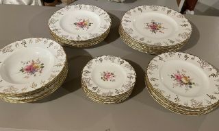 Stunning Royal Crown Derby Vine Posies 28 Piece Place Settings