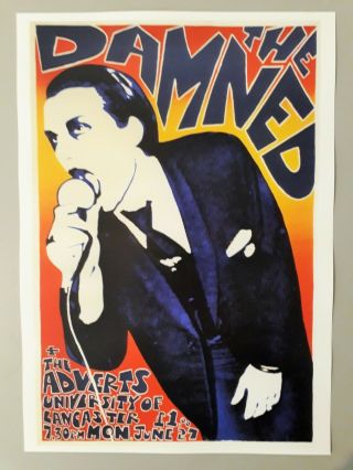 The Damned Concert Poster - The Adverts Rare Promotional Live In 1977 A3 Reprint