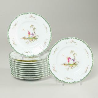 Set Of (12) Raynaud Limoges " Si Kiang " Porcelain Bread Plates,  Incl.  1 - 6,  6.  5 "