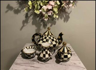 Mackenzie Childs Courtly Check Ceramic Creamer Only