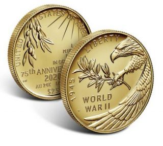 End Of World War Ii 75th Anniversary - 24 - Karat Gold Coin Ready To Ship