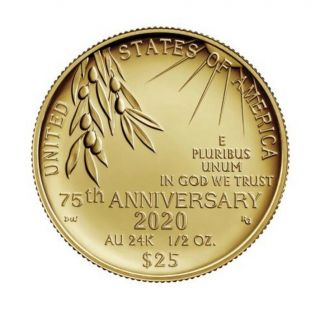 End of World War II 75th Anniversary - 24 - Karat Gold Coin Ready to Ship 3