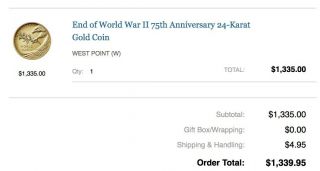 End of World War II 75th Anniversary - 24 - Karat Gold Coin Ready to Ship 4