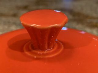 VINTAGE FIESTA RED COVERED ONION SOUP BOWL / 4