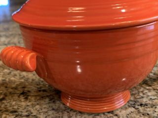 VINTAGE FIESTA RED COVERED ONION SOUP BOWL / 5