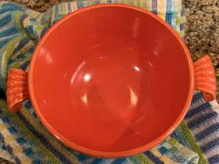 VINTAGE FIESTA RED COVERED ONION SOUP BOWL / 6