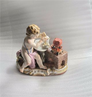 Meissen Porcelain Figure Cupid 1815 - 1860 Sword Mark