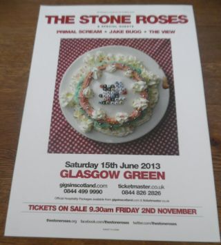 The Stone Roses - Live Music Show June 2013 Promotional Tour Concert Gig Poster