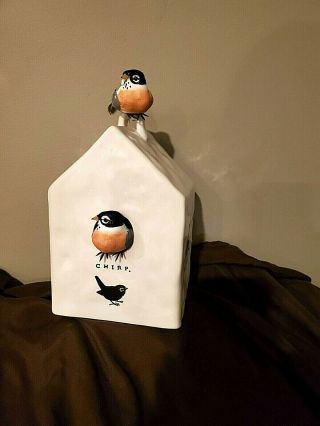 Rare Vintage Chirp Square Birdhouse Rae Dunn By Magenta Ftd