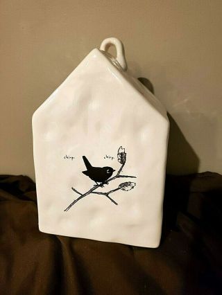 Rare Vintage Chirp Square Birdhouse Rae Dunn by Magenta FTD 2