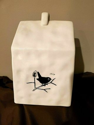 Rare Vintage Chirp Square Birdhouse Rae Dunn by Magenta FTD 3