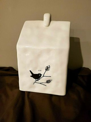 Rare Vintage Chirp Square Birdhouse Rae Dunn by Magenta FTD 4