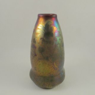 Weller Sicard Art Pottery Metallic Wildflower 5 1/8 " Cabinet Vase C1902 Signed