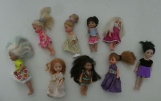 Bundle Of Mattel Barbie Little Sister Kelly Dolls 9 Dolls