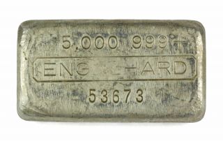 Old Engelhard 5th Series 5 Oz.  999 Fine Silver Bar S/n 53673 Est.  1300 Made