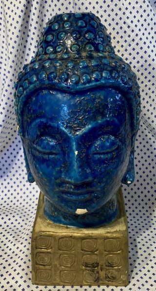 Rosenthal Netter Aldo Londi Bitossi Rimini Blue 52/12 Buddha Head Mid Century