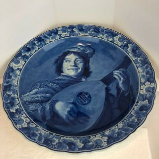 Vintage Delft Blue And White Wall Plate Franz Halls The Laughing Cavalier Dutch 3