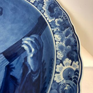 Vintage Delft Blue And White Wall Plate Franz Halls The Laughing Cavalier Dutch 5