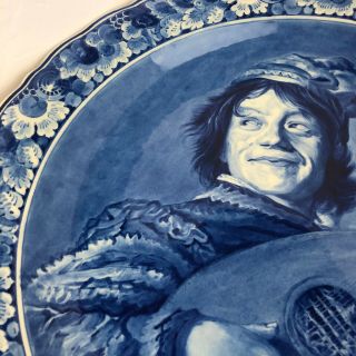 Vintage Delft Blue And White Wall Plate Franz Halls The Laughing Cavalier Dutch 6