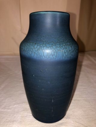 Early Hampshire Pottery Mottled Blue Vase - Keene Nh - C1910 - Arts And Crafts - Deco